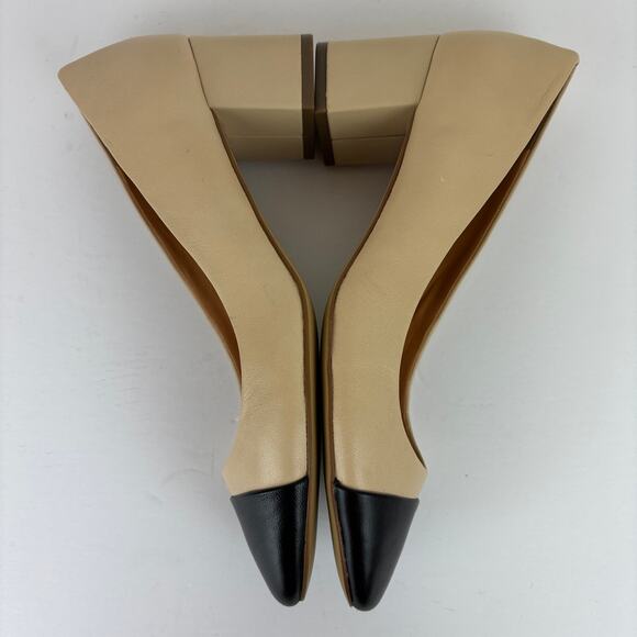 J. Crew Factory Bryn cap toe leather block heels 9.5 Old Money Preppy J6887 - Picture 5 of 10